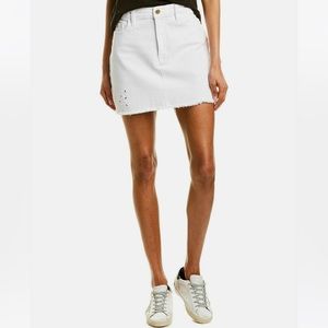 NEW Frame Embroidered White Denim Mini Skirt